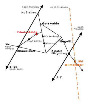 Anfahrt Friedenfelde